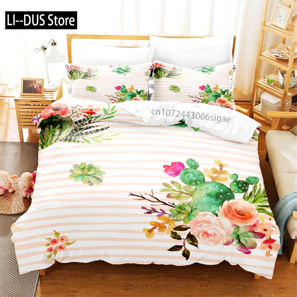 Tropical Cactus Bedding Set Duvet Cover Set 3d Bedding Digital Printing Queen Size Bedding Set Fashion Design