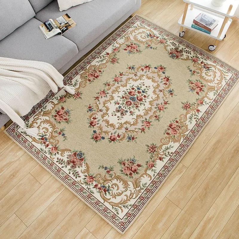 WTEMPO Retro Elegant Printed Cloakroom Bedroom Living Room Rectangle Carpets Wardrobe Room Non-slip Soft Foldable Door Floor Mats