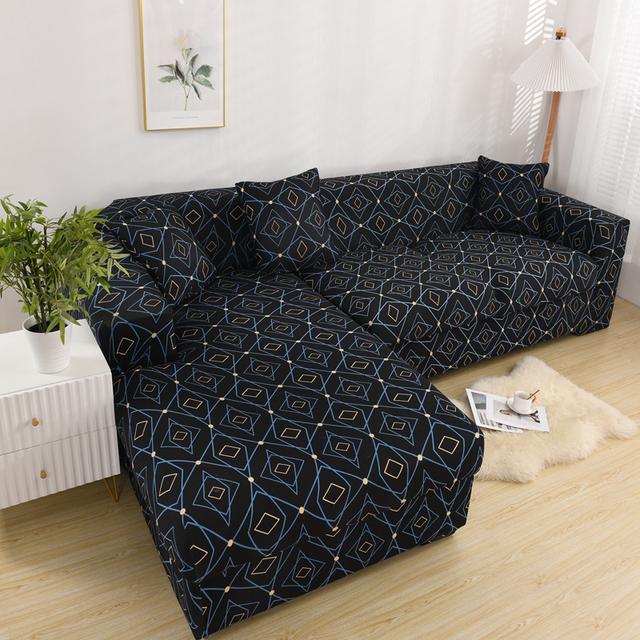 Style Printed L Shape Sofa Covers For Living Room Sofa Protector Anti -Dust Elastic Stretch Covers For Corner Sofa Cover