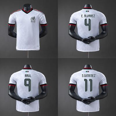 Maillot de joueur extérieur Coupe du Monde Mexique Alvarez/Raul/Jimenez maillot de football transfrontalier
