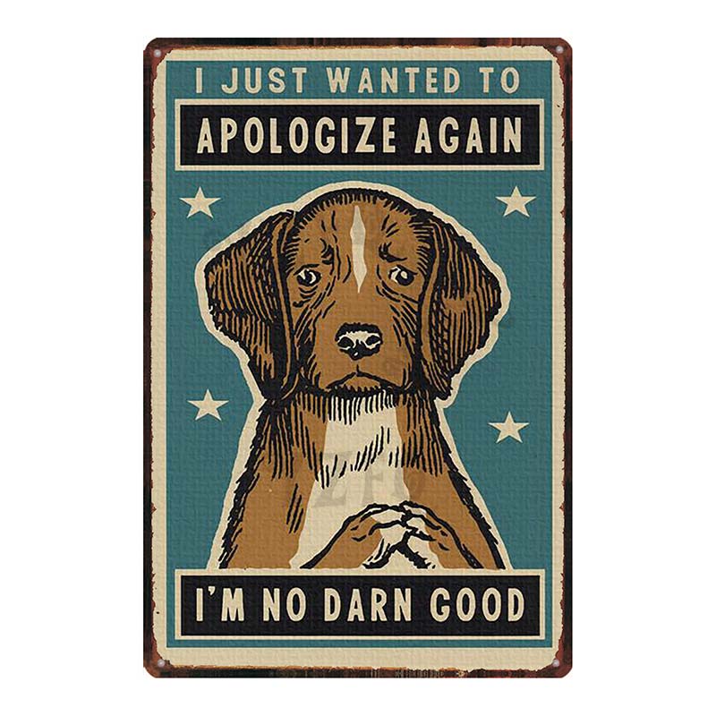 Cat And Dog Diet Funny Picture Metal Tin Signs Plaque Vintage Wall Bar Home Art Pet Shop Decor Customizable 30X20CM DU-7090A