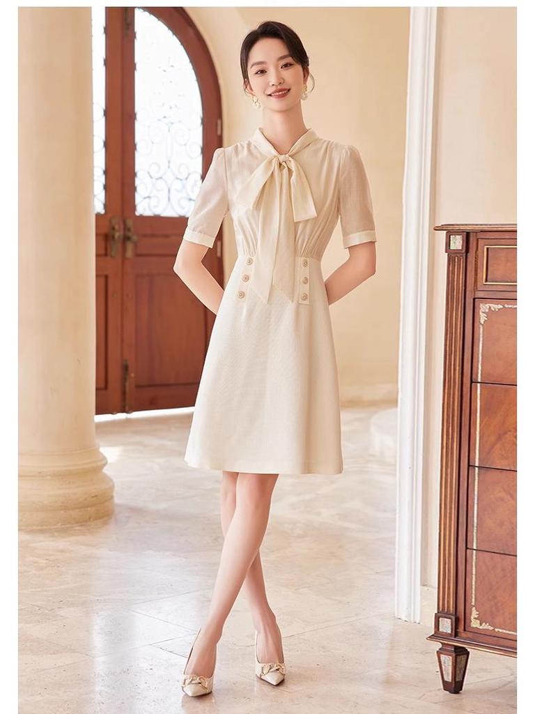 Aishangchen Summer 2024 Waist-Slimming Bowknot Dress - Women's Stylish Skirt