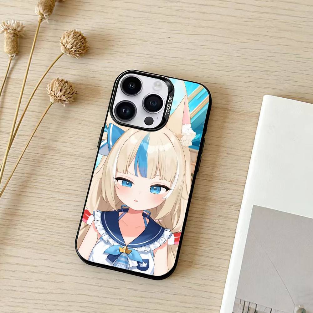 S-Sameko Saba Phone Case For iPhone 17,16,15,14,13,12,11,Pro Max,Plus Candy Silver Cover iPhoneXSMAX