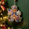 Holiday Souvenirs for Family 250th Anniversary Christmas Ornament, Acrylic Patriotic Hanging Decor Gift Friends with Eagle Santa Liberty Bell,