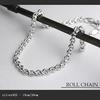 [Shinjuku Gin no Kura] Chaîne à Rouleaux Large de 3,2 mm, Argent Sterling 925, 19 cm, Bracelet Homme, Chaîne à Maillons Ronds, Chaîne Azuki Ronde, Volume Important