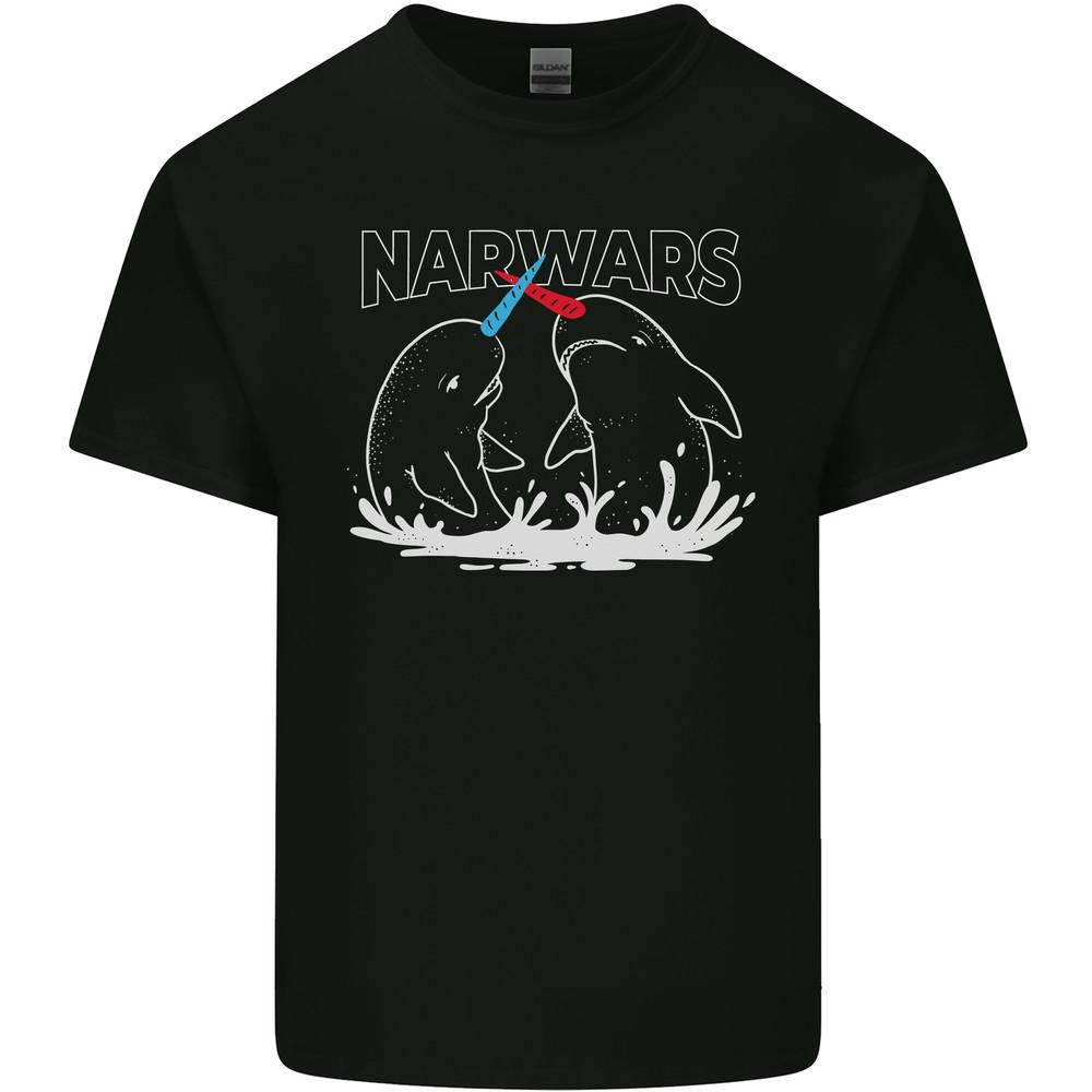 Narwars Нарвал Пародия Кит Мужская Легкая Хлопковая Футболка Унисекс Футболка L