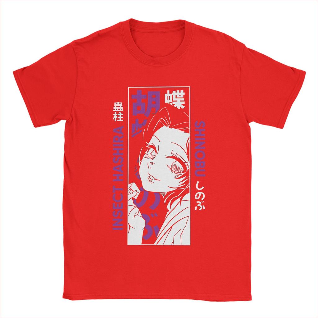 Kreative Kochou Shinobu T-Shirts Herren Rundhals Reine Baumwolle T-Shirts Kurzarm Tees Neuankömmling Kleidung