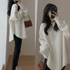 Women's Long Sleeve Sweater Round Neck Casual Mid Length Pullover Top