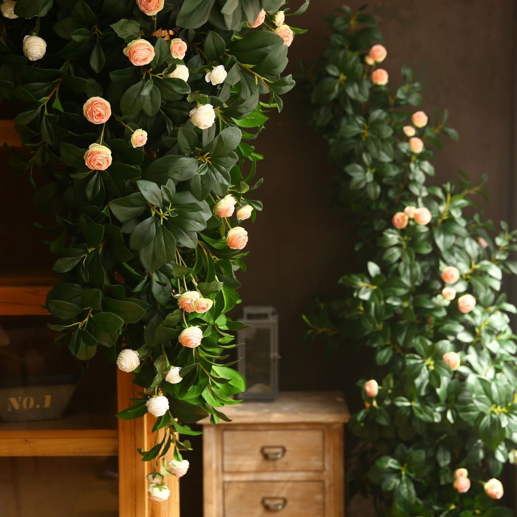 Künstliche Pflanzen, 70 cm lang, immergrüne Pflanze, Blattwand, Zimmer, Terrasse, Innen- und Außenbereich, Hochzeitsdekoration