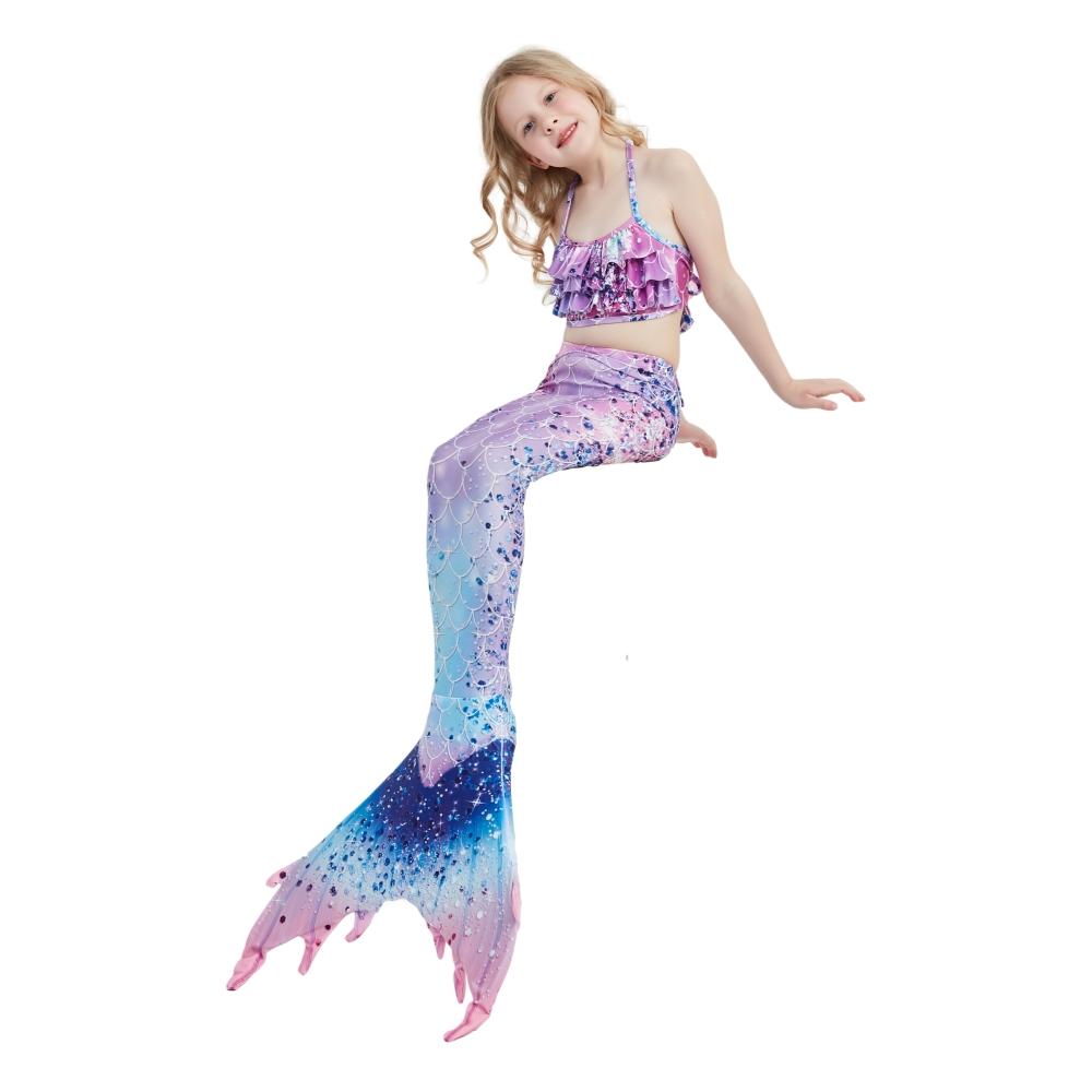 2024 New Mermaid Tails Swimsuit For Girls Kids Summer Mermaid Dress Swimming Pool Suit For Girls Little Mermaid Cosplay Costume Gifts