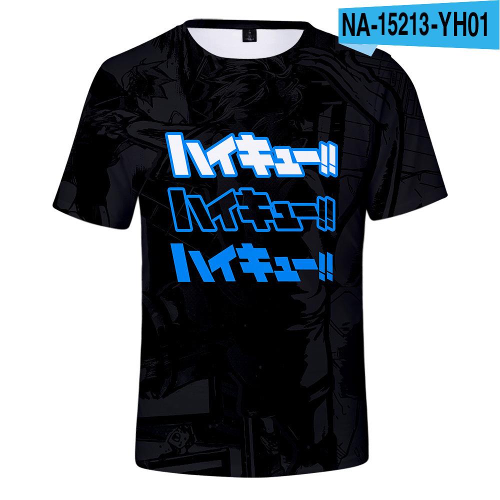 Summer Round Neck 3D Anime Print Top Fashionable Casual Short Sleeved Men's T-shirts