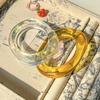 Simple Transparent Bangle Shining Women Hand Ring Fashion Exaggerate Resin Bracelet  Beach