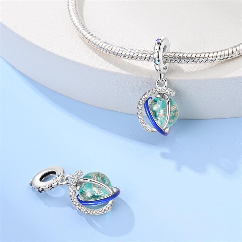 100% Copper Luminous Rabbit Astronaut Planet Spaceship Charms Beads Fit Diy Original Bracelets Necklace Jewelry