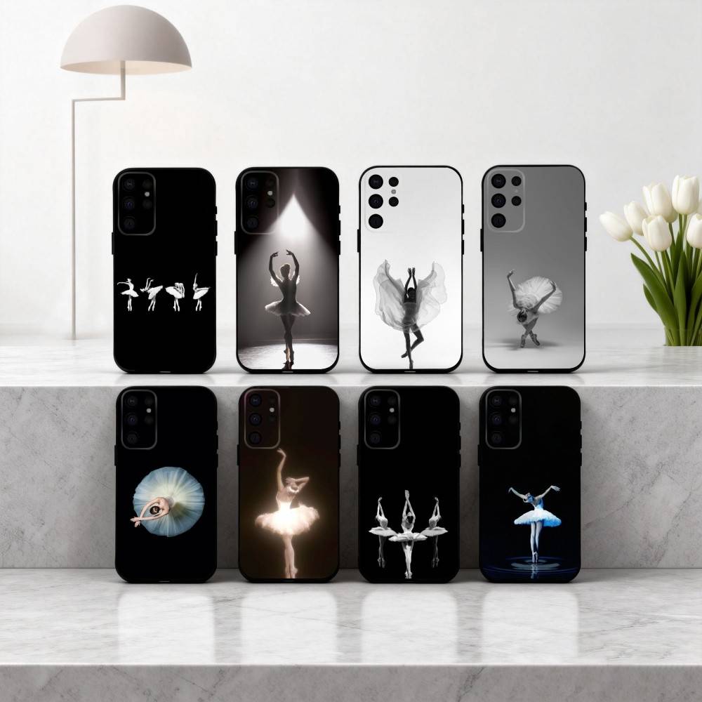 B-Ballerina Art B-Ballet Phone Case For Samsung S25,24,23,22,30,21,10,9,Ultra,Plus,Lite,FE,4,5 G Soft Black Case