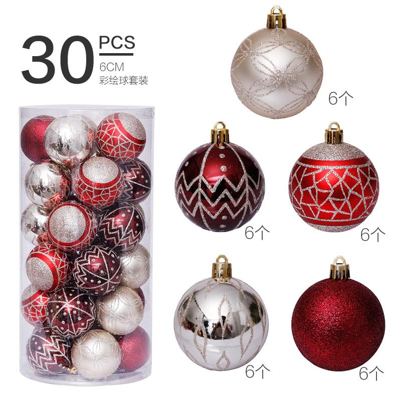 Assorted Color Christmas Ornaments 2026 New Year Special-shaped Painted Christmas Ball Set Christmas Tree Pendant