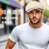Spring and summer flax forward hat men's and women's solid color painter hat street feeling newsboy hat