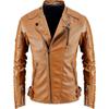 New Leather Jacket Men's Fashion Loose Handsome Spring Autumn and Winter Lapel Casual Jacket Velvet PYP