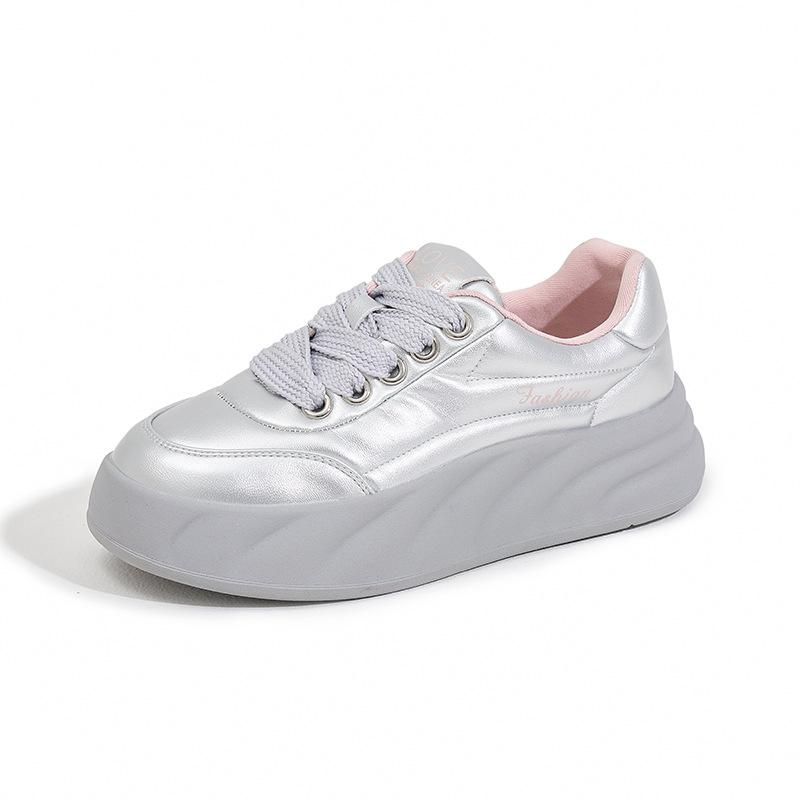 

Маленькие белые туфли женские 2025 весна новая женская обувь на плоской подошве корейская версия повседневная спортивная обувь интернет-знаменитость универсальные туфли-хлебцы с 40 серебряный