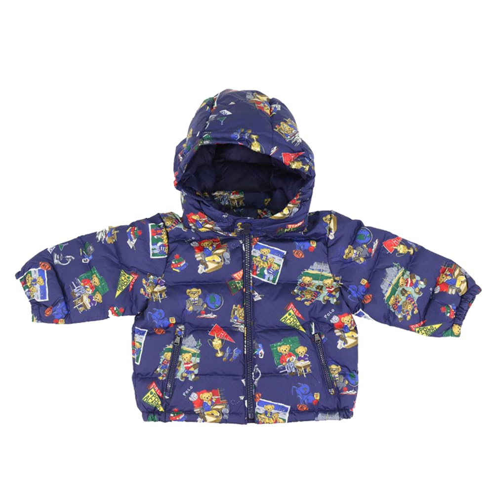 POLO Ralph Lauren Baby Polo Bear Down Size 01010061 Boys' Multi-Print Jacket/Parka, 9M, [Used]