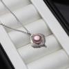 New 925 Silver Natural Pearl Pendant Women,Trendy Freshwater Pearl Pendant Wife Mother Birthday Gift White Purple