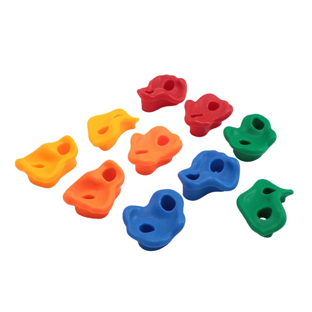 Rock Climbing Holds Outdoor Climbing Wall Holds Plastic Colorful Grips for Backyard Playground 10 PCS + Screws