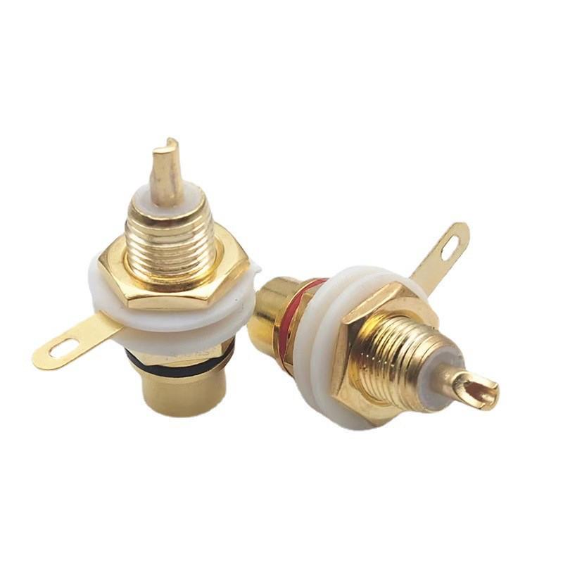 Gold-Plated Zinc Alloy RCA Female Audio Socket Amplifier Jack