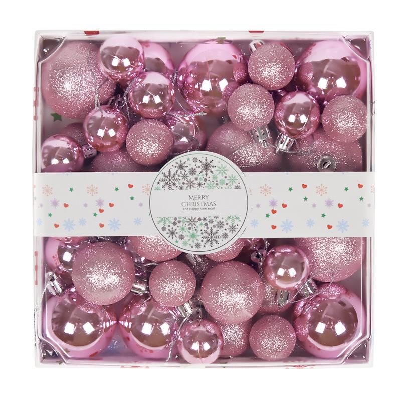 Irregular Electroplated Christmas Ball Ornaments: Painted Hanging Tree Decorations with Gift Box розовый