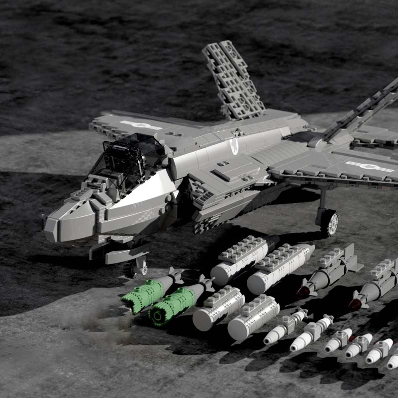 Série Letadel F35 Stíhačka Stavebnice Model Slavná Vojenská Letadla z WWII MOC Sady Cihliček Hračky Pro Kluky Dárky Pro Děti