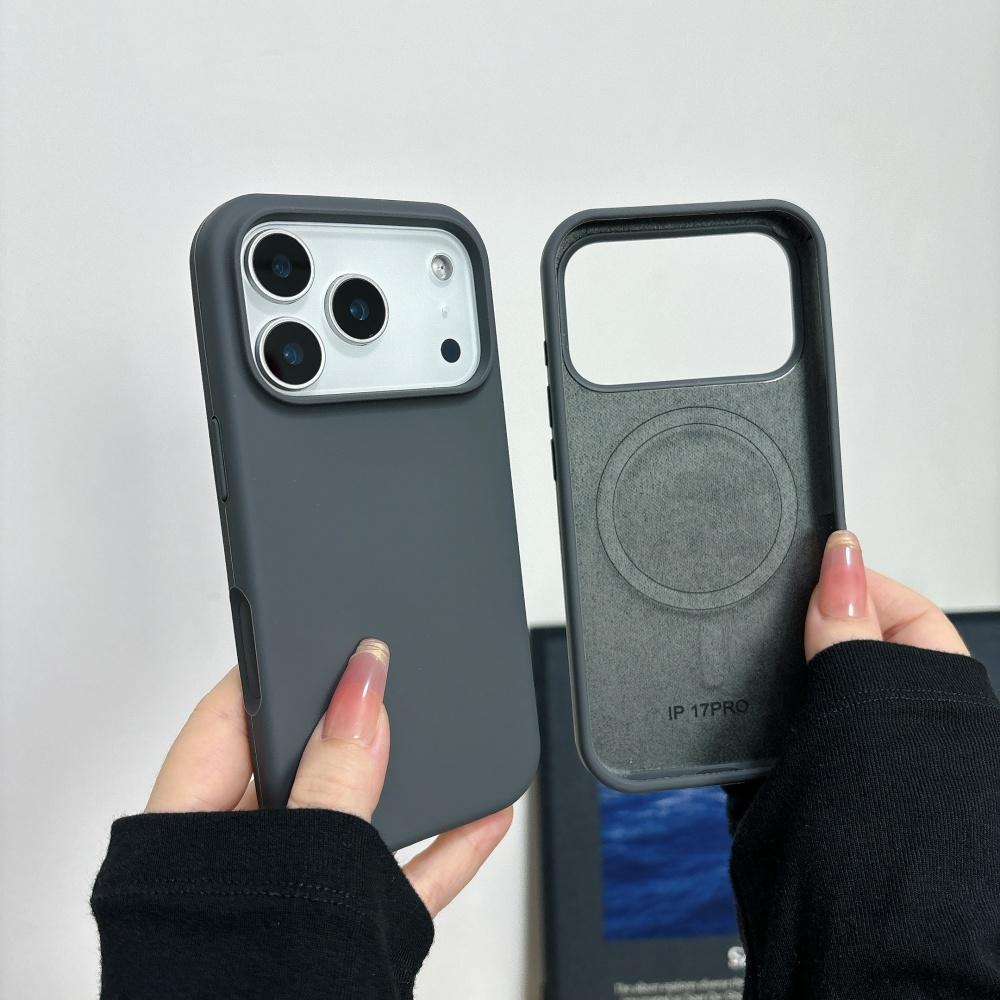 Soft Frosted Silicone Builtin Magsafe Magnetic Phone Case For iPhone 17 Air 16 15 14 13 12 11 Plus Pro Max Wireless Charge Cover