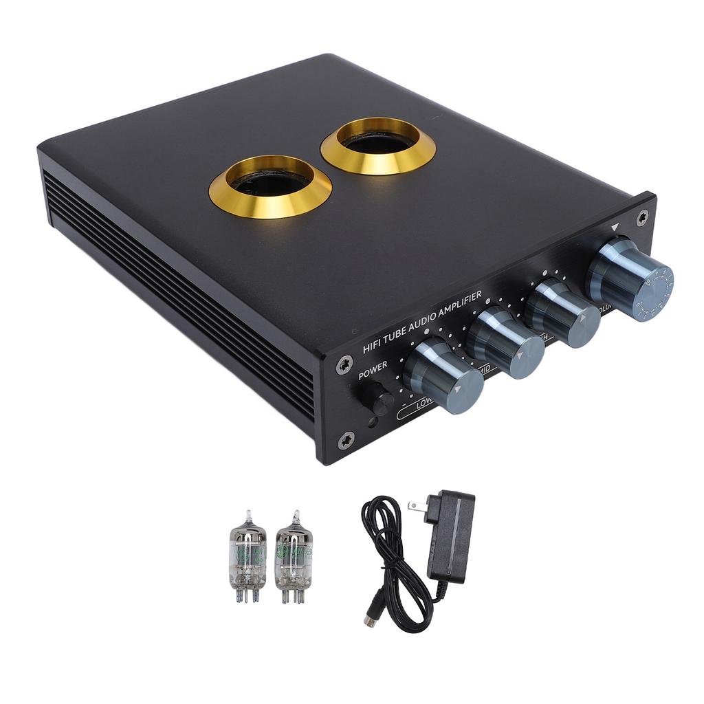 Electric Tube Preamplifier Bench Preamplifier Compact Built in Circuit Guard Electric Tube HiFi Audiophile Preamplifier for Home