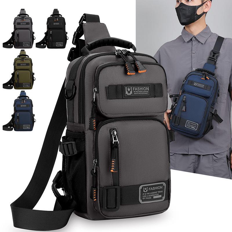 Men's Versatile Outdoor Crossbody Chest Bag - Large Capacity, Trendy, Multifunctional, Single Shoulder Bag.