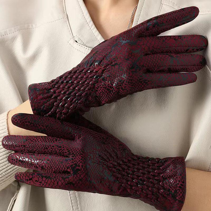 Snake Pattern Fashion Personality Winter Keep Warm Women's Gloves Touch Screen Windproof Light Waterproof Elasticity