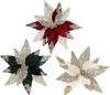 Addobbo Ghirlanda Floreale di Natale 29CM con Tessuto Floccato Glitterato e Paillettes Scintillanti per Progetti Fai-da-Te Festivi