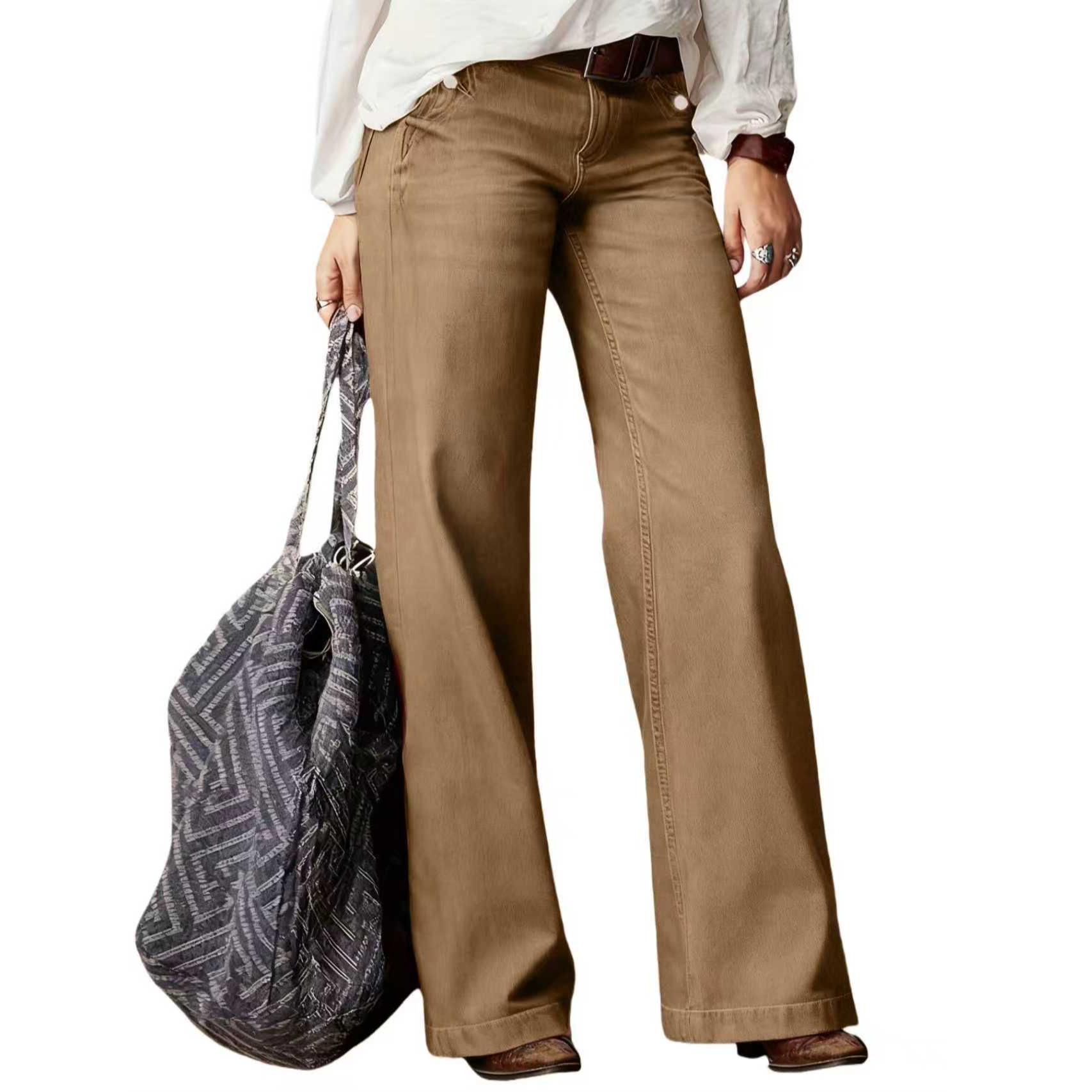 

Autumn/Winter Women s Stretch Straight-Leg Jeans - Versatile All-Season Fashion XXL верблюд