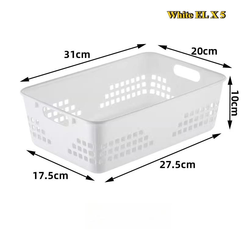 10-piece Storage Basket Versatile Children Toys Desk Snacks Bathroom Supplies Plastic Organizer Kitchen Hollow Vegetable Baskets