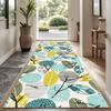 Modern Leaf Pattern Hallway Runner Rug, Non-Slip Washable Floor Mat for Home Decor