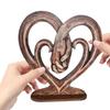 Valentinstag Herz Hände haltend Kunst Skulptur Imitation Baumstamm Ewige Liebe Statue Herz Hand Ästhetische Dekorationen Geschenk