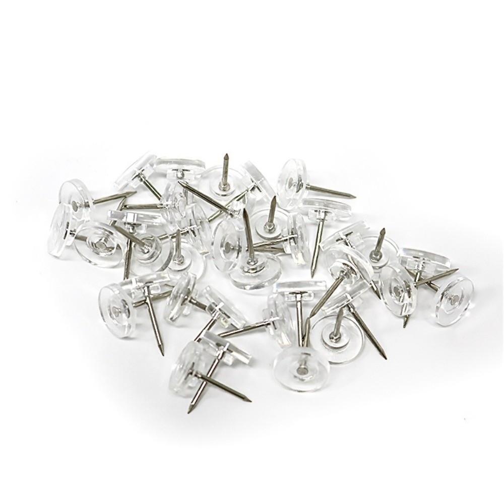100 Stuks DIY Transparante Duimspijkers Herbruikbare Creatieve Ronde Kop Spijker Multifunctionele Duurzame Duimspijkers Foto Muur Decoratie