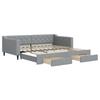 Vidaxl Sofa Rozsuwana Z Szufladami, Jasnoszara, 100X200 Cm, Tkanina