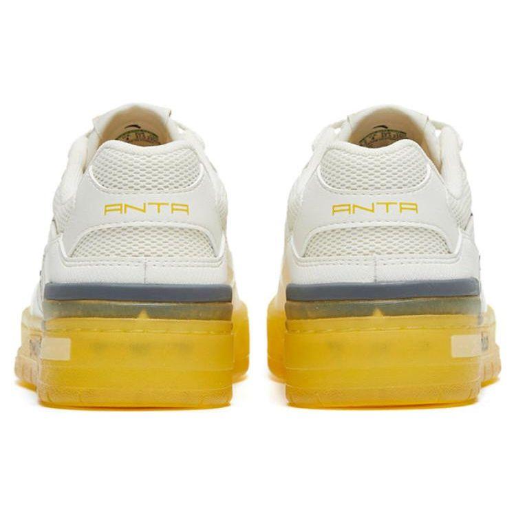 Anta Flame 4.0 Non-Slip Shock Absorbing Wear-Resistant Low-Top Sneakers Men Sneakers White Yellow 112328081-6