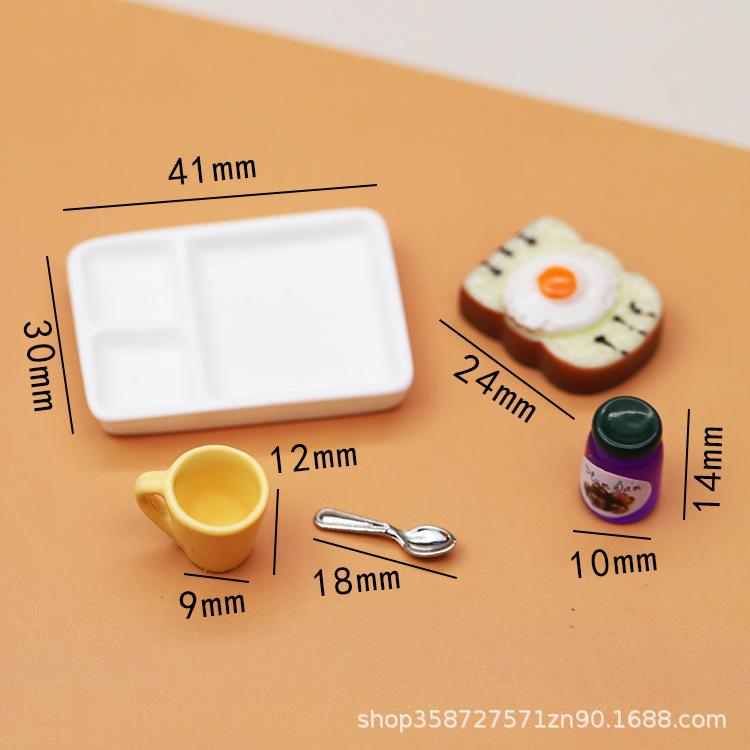 Dollhouse Doll House Miniature Toast Bread Jam Plate Food Play Simulation Scene Model Bo11 Ornament