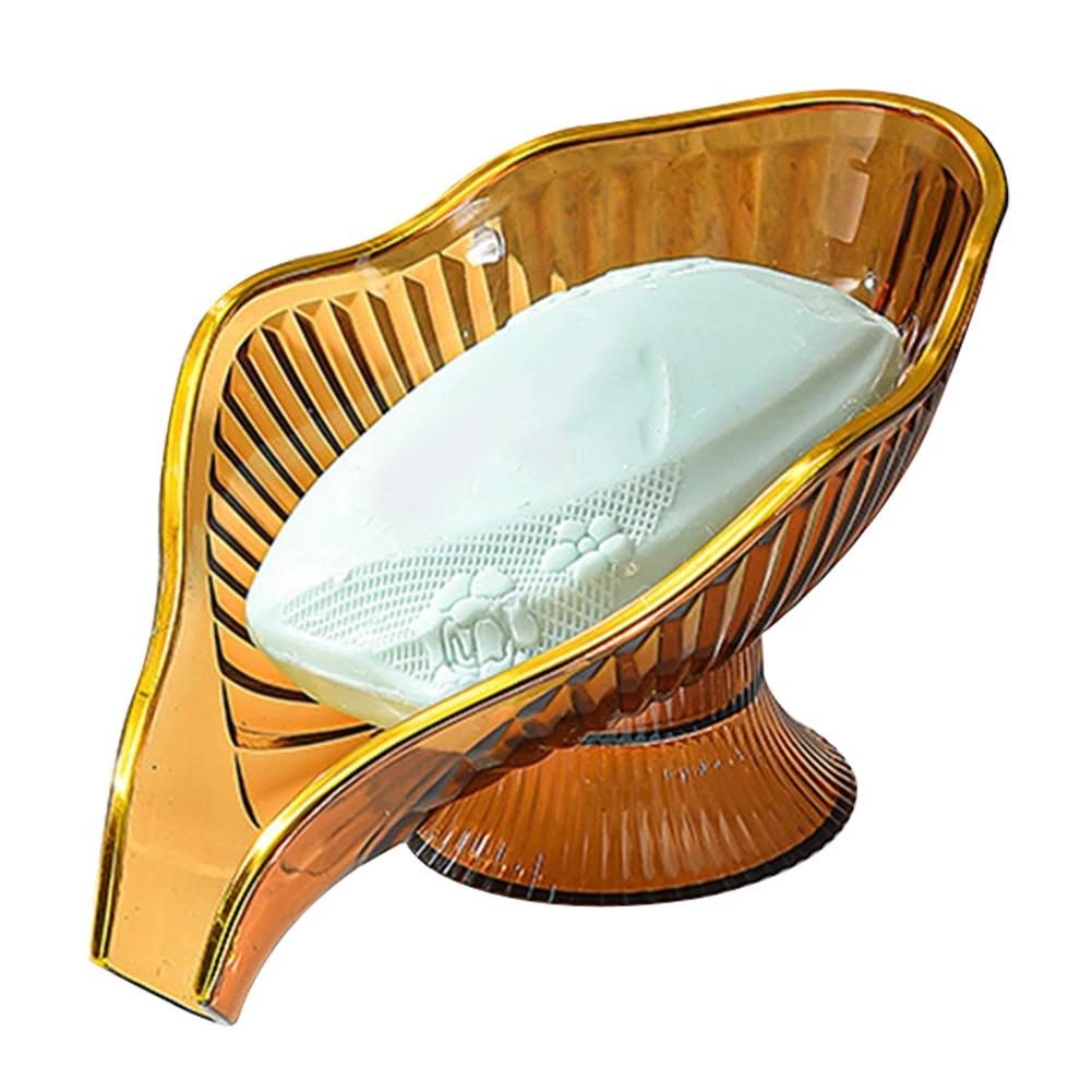 

Drain Plate Tray Soap Holder Soap Box Bathroom Non-slip Laundry Soap Dish Storage Soap Case Leaf Shape Portable Soap Dishes оранжевый