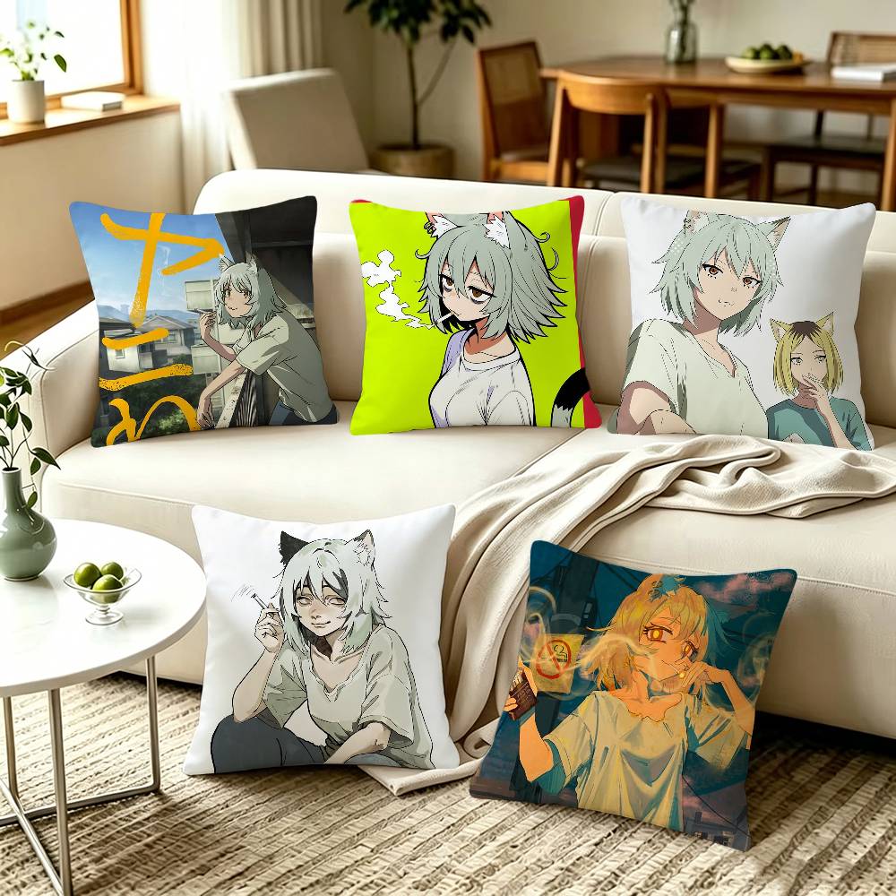 yani neko yani Anime Pillow Covers Home Sofa Cushion Covers and Aecorative Custom