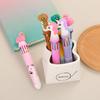 10 colori in 1 penna gel per cartoni animati Presse Penne a sfera colorate da 0,5 mm per cancelleria per studenti