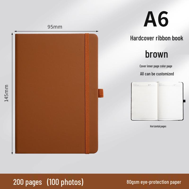 A5 Leather Bound Notebook with Strap - Business, Office & Student Journal Lined Pages