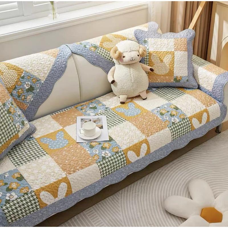 

Подушка для дивана, всесезонная универсальная хлопковая нескользящая подушка, простой чехол для дивана из хлопчатобумажной ткани, летний чехол 70*70