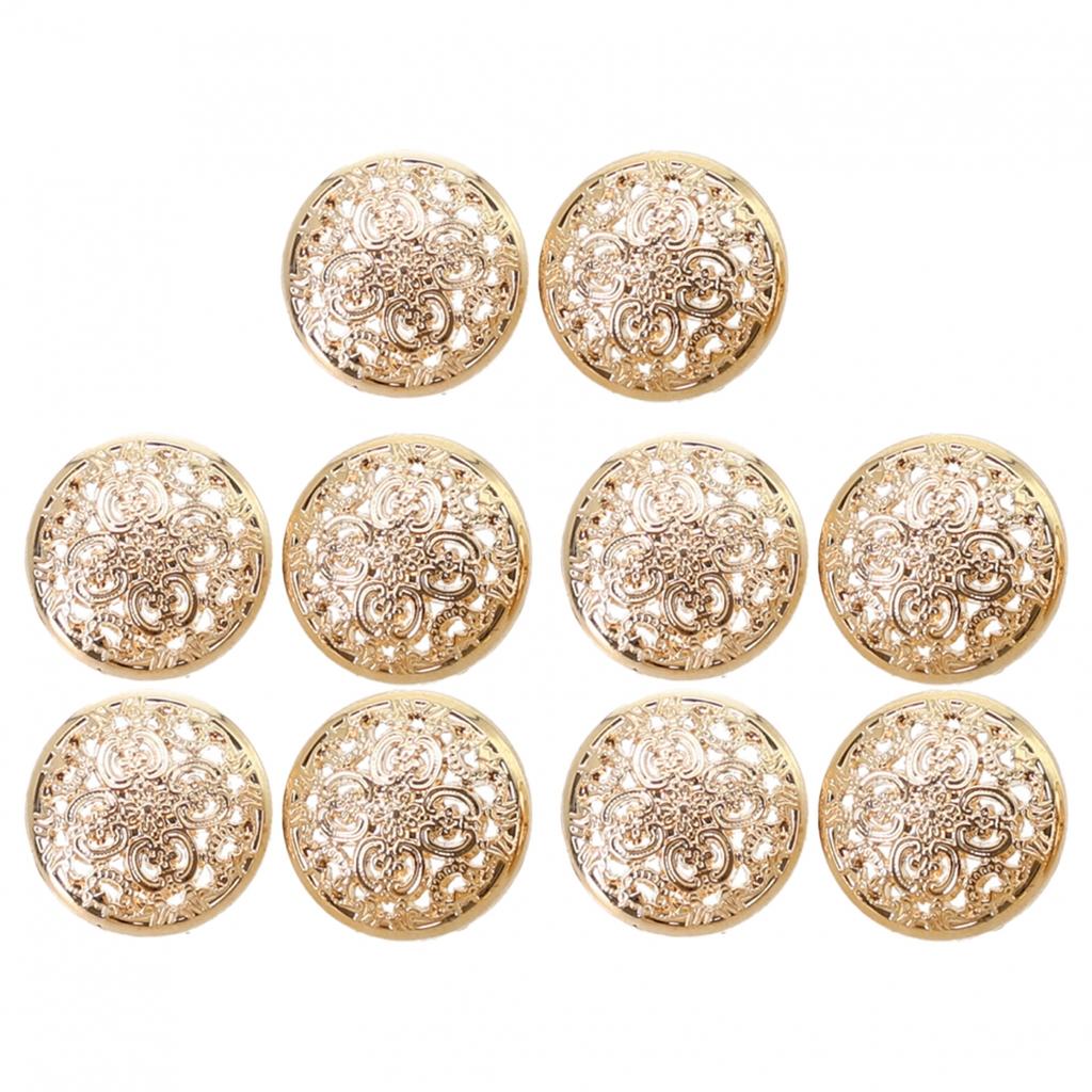 For Jacket Suits Buttons Hollow Carved Sewing Round Metal