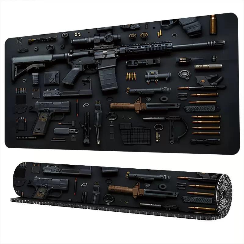 Custom Design Large Double Thickness Square Gun Mat Anti-Slip Gamer Mouse & Keyboard Pad Simple Comfortable Natural Rubber Stock