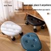 Movable Faux Leather Stool with Wheels for Living Room or Bedroom