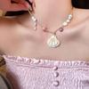 Summer Ocean Style Shell Flower Pendant Necklace for Women Vintage Gold Color Clavicle Chain Choker Beach Vacation Jewelry Gift